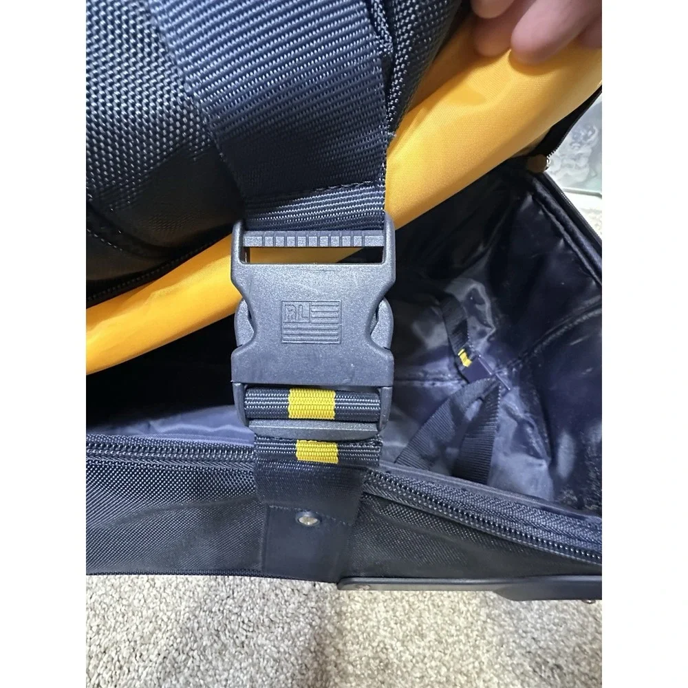 Polo Sport Ralph Lauren Large Rolling Duffle Bag Navy Yellow Wheeled Luggage